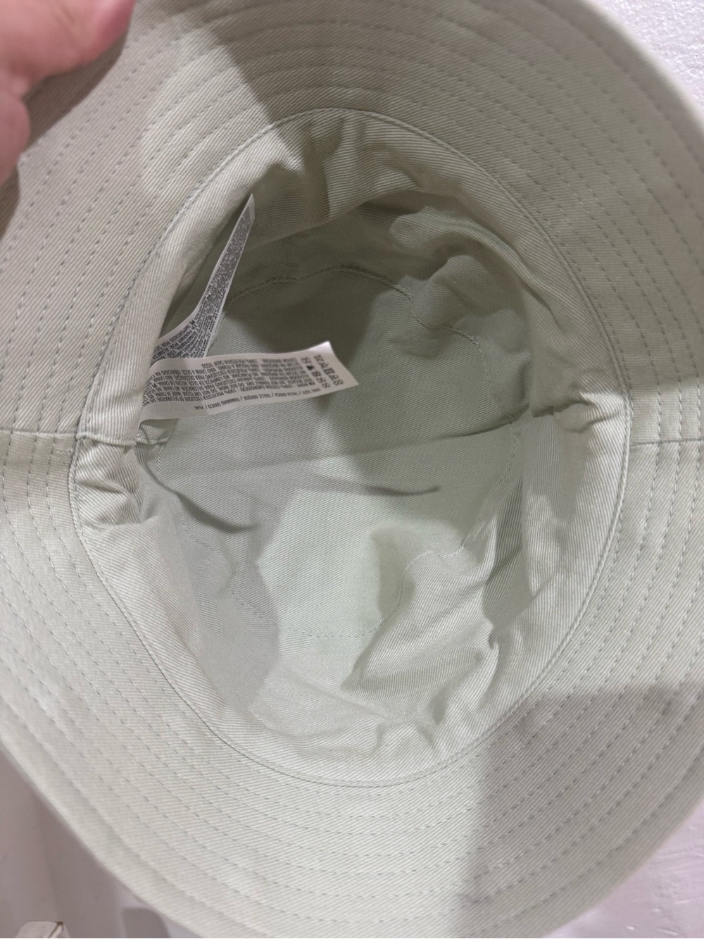 Bucket Hat with White Daisy Embroidery in Light Sage - Picture 4 of 8